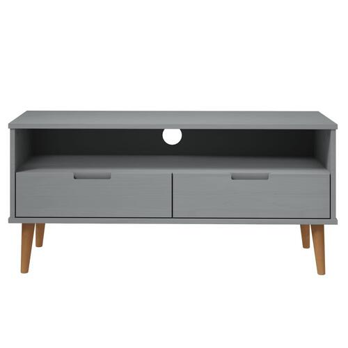 Tv-skab MOLDE 106x40x49 cm massivt fyrretræ grå
