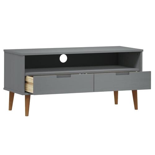 Tv-skab MOLDE 106x40x49 cm massivt fyrretræ grå