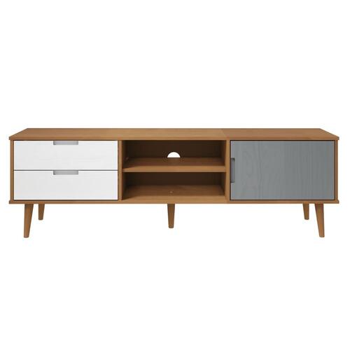 Tv-skab MOLDE 158x40x49 cm massivt fyrretræ brun