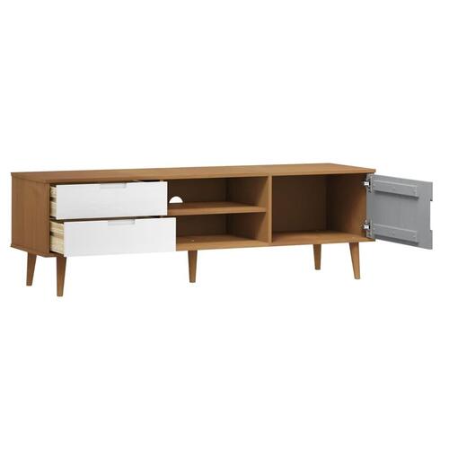 Tv-skab MOLDE 158x40x49 cm massivt fyrretræ brun