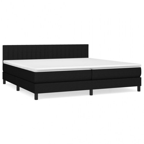 Kontinentalseng med madras 200x200 cm - stof, sort
