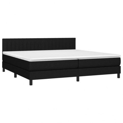 Kontinentalseng med madras 200x200 cm - stof, sort