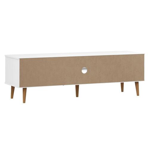 Tv-skab MOLDE 158x40x49 cm massivt fyrretræ hvid