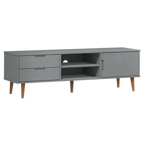 Tv-skab MOLDE 158x40x49 cm massivt fyrretræ grå