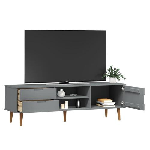 Tv-skab MOLDE 158x40x49 cm massivt fyrretræ grå