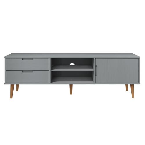 Tv-skab MOLDE 158x40x49 cm massivt fyrretræ grå