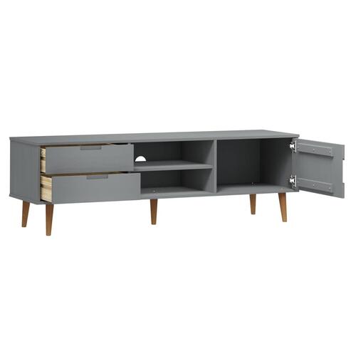 Tv-skab MOLDE 158x40x49 cm massivt fyrretræ grå