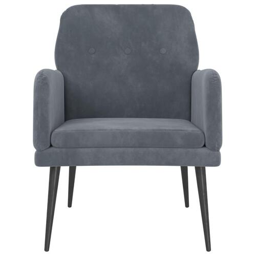 Lænestol 62x79x79 cm velour mørkegrå