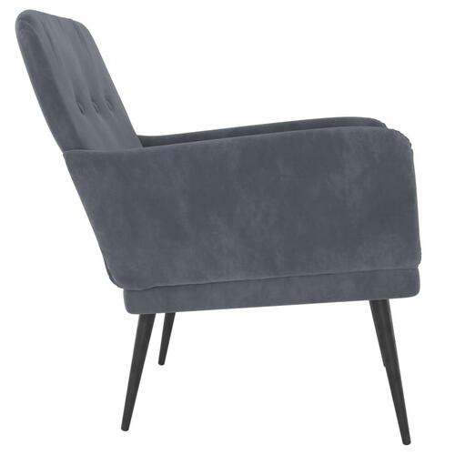 Lænestol 62x79x79 cm velour mørkegrå