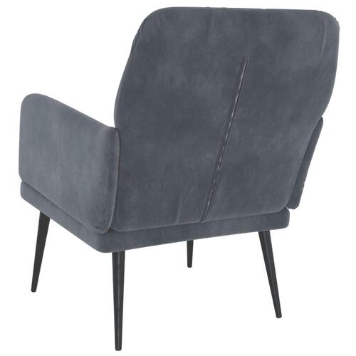 Lænestol 62x79x79 cm velour mørkegrå
