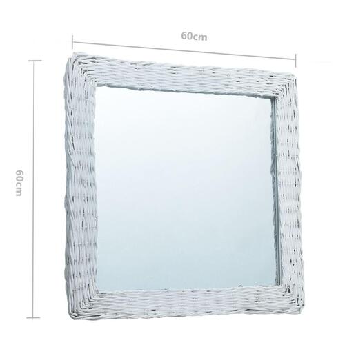 Spejl 60x60 cm flet hvid