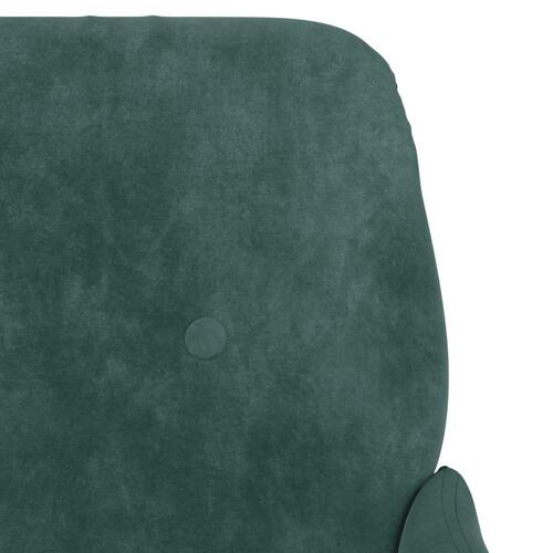 Lænestol 62x79x79 cm velour mørkegrøn