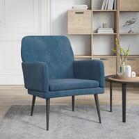 Lænestol 62x79x79 cm velour blå