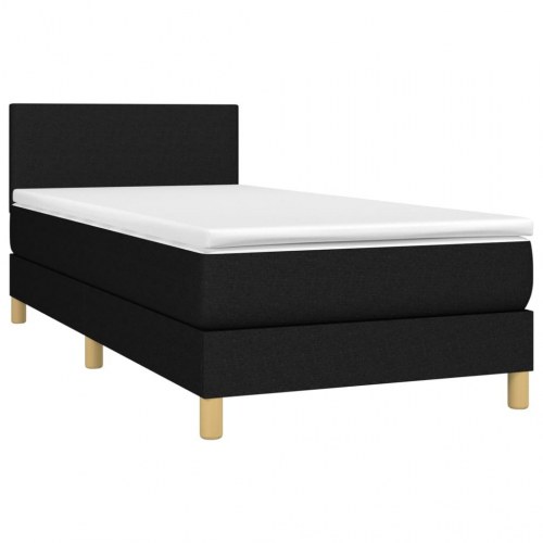 Kontinentalseng med madras 80×200 cm - stof, sort