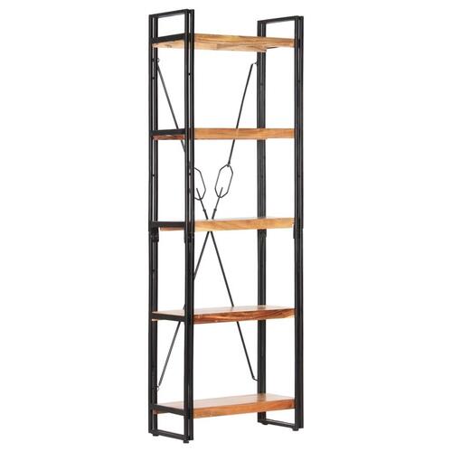 Bogreol i 5 niveauer 60x30x180 cm massivt akacietræ
