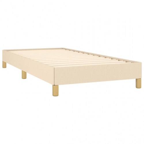 Kontinentalseng med madras 80×200 cm - stof, cremefarvet