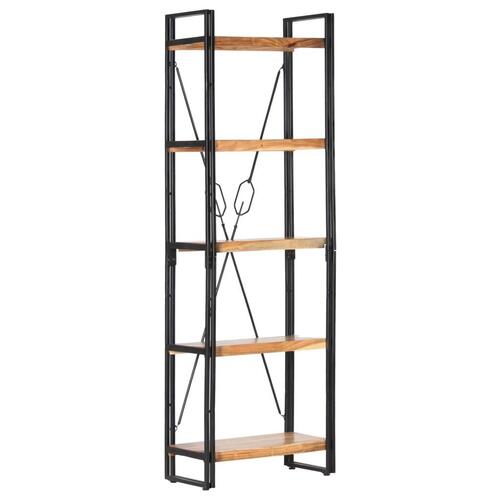 Bogreol i 5 niveauer 60x30x180 cm massivt akacietræ