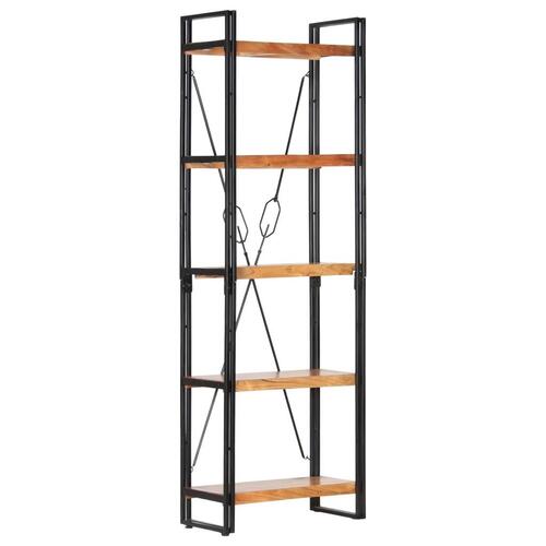 Bogreol i 5 niveauer 60x30x180 cm massivt akacietræ
