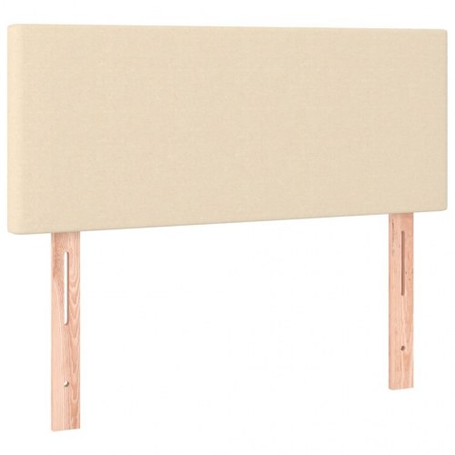 Kontinentalseng med madras 90x190 cm - stof, cremefarvet