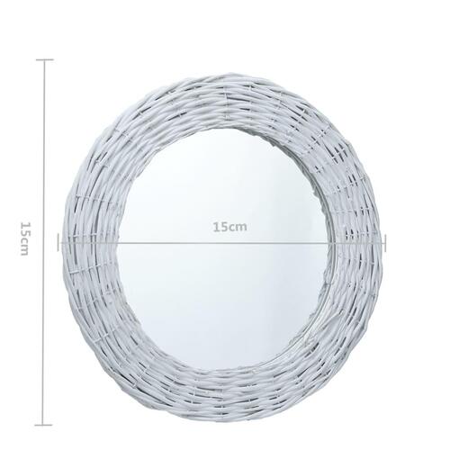 Spejle 3 stk. 15 cm flet hvid