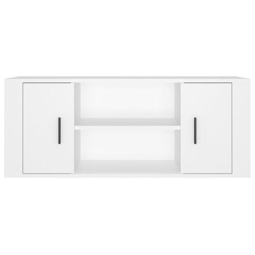 Tv-bord 100x35x40 cm konstrueret træ hvid