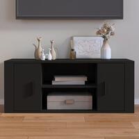 Tv-bord 100x35x40 cm konstrueret træ sort