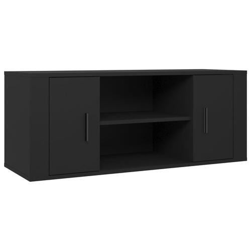 Tv-bord 100x35x40 cm konstrueret træ sort