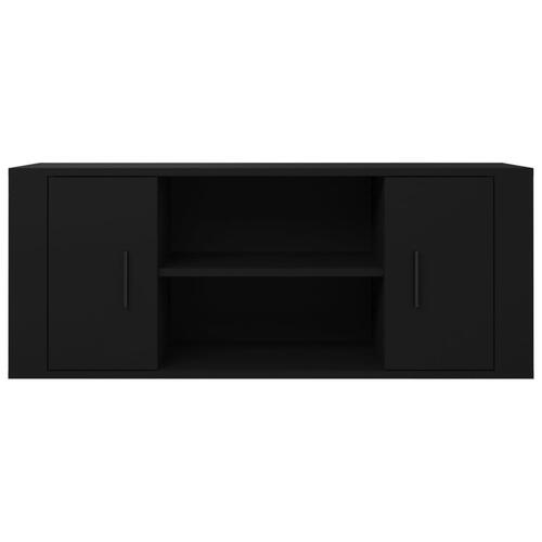Tv-bord 100x35x40 cm konstrueret træ sort