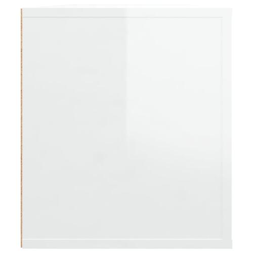 Tv-bord 100x35x40 cm konstrueret træ hvid højglans