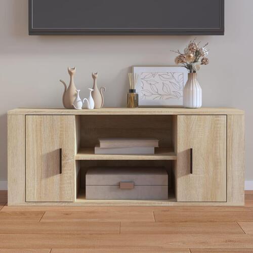 Tv-bord 100x35x40 cm konstrueret træ sonoma-eg
