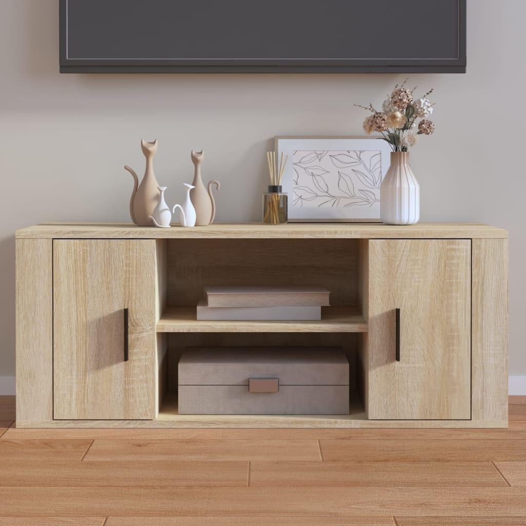 Tv-bord 100x35x40 cm konstrueret træ sonoma-eg