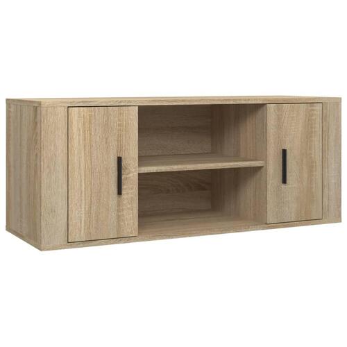 Tv-bord 100x35x40 cm konstrueret træ sonoma-eg