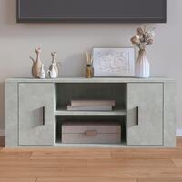 Tv-bord 100x35x40 cm konstrueret træ betongrå
