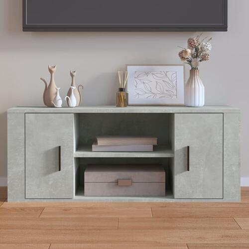 Tv-bord 100x35x40 cm konstrueret træ betongrå