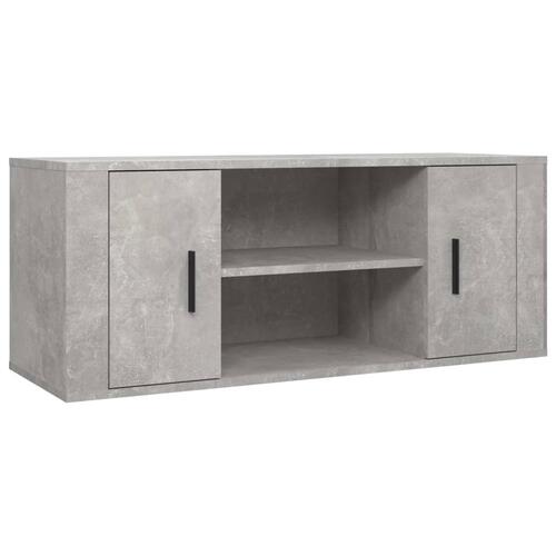 Tv-bord 100x35x40 cm konstrueret træ betongrå