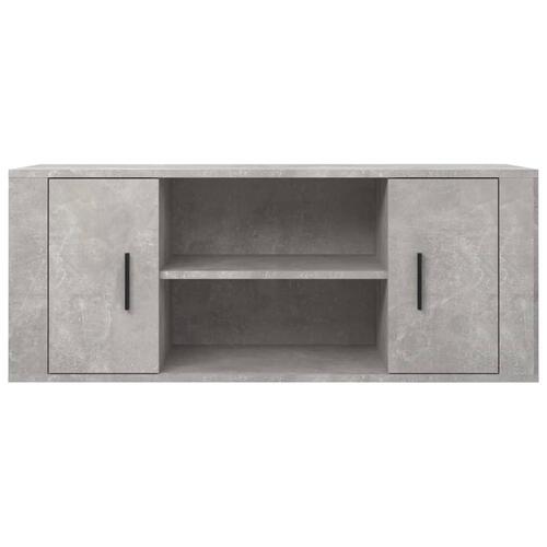 Tv-bord 100x35x40 cm konstrueret træ betongrå