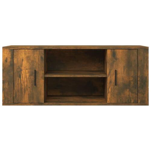 Tv-bord 100x35x40 cm konstrueret træ røget egetræsfarve