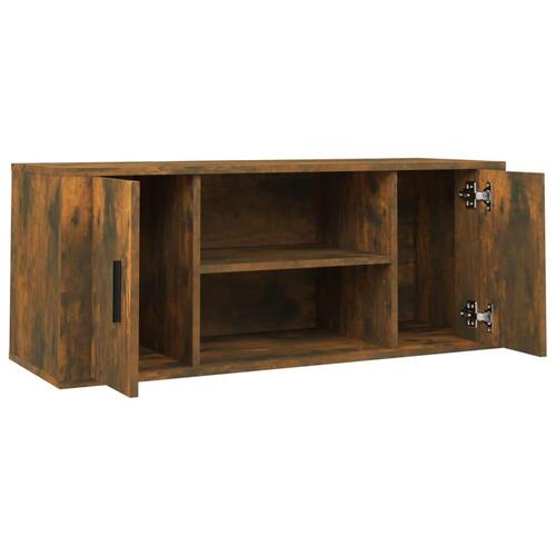 Tv-bord 100x35x40 cm konstrueret træ røget egetræsfarve
