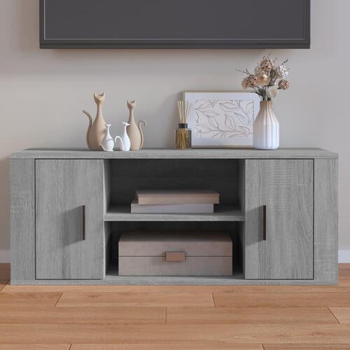 Tv-bord 100x35x40 cm konstrueret træ grå sonoma-eg