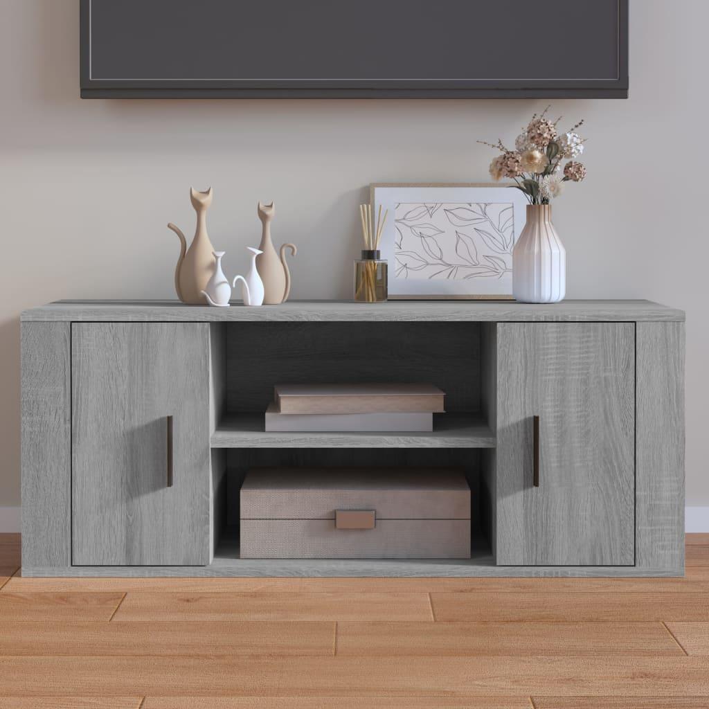 Tv-bord 100x35x40 cm konstrueret træ grå sonoma-eg