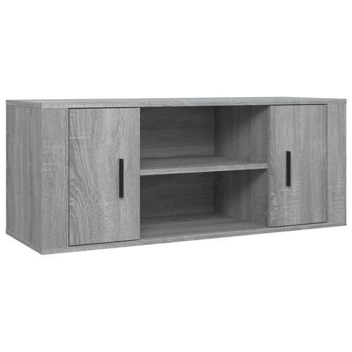 Tv-bord 100x35x40 cm konstrueret træ grå sonoma-eg