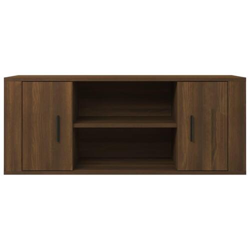 Tv-bord 100x35x40 cm konstrueret træ brun egetræsfarve