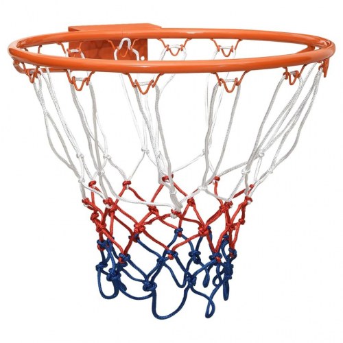 Basketkurv 39 cm i stål - orange med net