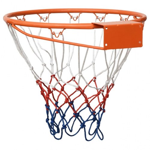 Basketkurv 39 cm i stål - orange med net