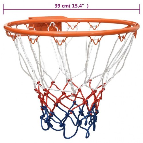 Basketkurv 39 cm i stål - orange med net