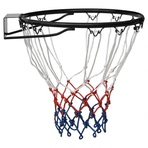 Basketkurv 39 cm i stål - sort med net