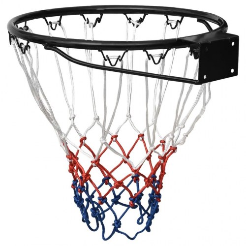 Basketkurv 39 cm i stål - sort med net