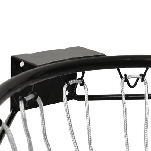 Basketkurv 39 cm i stål - sort med net