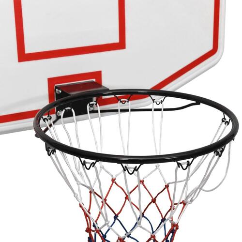 Basketballkurv med plade 71x45x2 cm polyethylen hvid