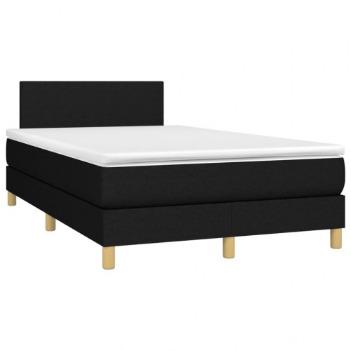 Kontinentalseng med madras 120×200 cm - stof, sort